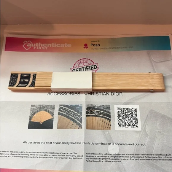 New Dior Beige and Black Hand Fan - Picture 3 of 3